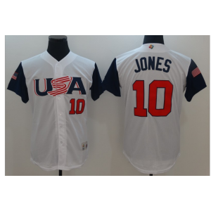 USA Baseball 10 Adam Jones White 2017 World Baseball Classic Jersey USA Baseball 10 Adam Jones White 2017 World Baseball Classic Jersey