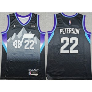 Utah Jazz 22 Darryn Peterson Black Men Jersey
