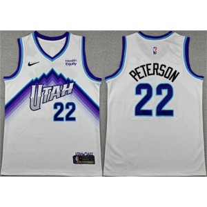 Utah Jazz 22 Darryn Peterson White Men Jersey