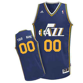 Utah Jazz Custom Swingman Dk Blue Road Jersey