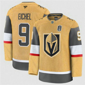 Vegas Golden Knights 9 Jack Eichel Gold 2026 Stanley Cup Final Patch Home Men Jersey