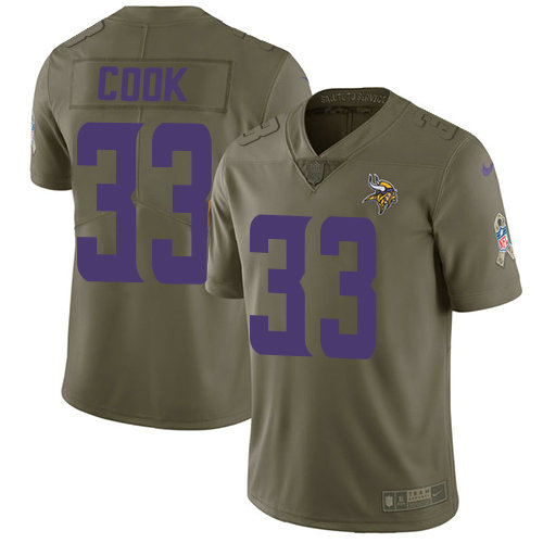 Vikings #33 Dalvin Cook Olive Men's Stitched Football Limited 2017 Salute to Service Jersey Vikings #33 Dalvin Cook Olive Men's Stitched Football Limited 2017 Salute to Service Jersey