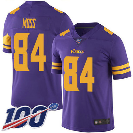Vikings #84 Randy Moss Purple Men's Stitched Football Limited Rush 100th Season Jersey Vikings #84 Randy Moss Purple Men's Stitched Football Limited Rush 100th Season Jersey
