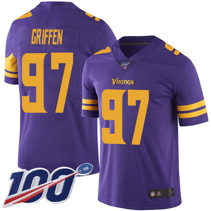 Vikings #97 Everson Griffen Purple Men's Stitched Football Limited Rush 100th Season Jersey Vikings #97 Everson Griffen Purple Men's Stitched Football Limited Rush 100th Season Jersey