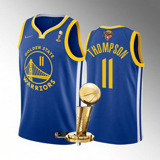 Warriors 11 Klay Thompson Royal Nike 2022 Finals Champions Swingman Jersey