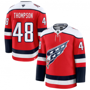 Washington Capitals 48 Logan Thompson Red Men Jersey