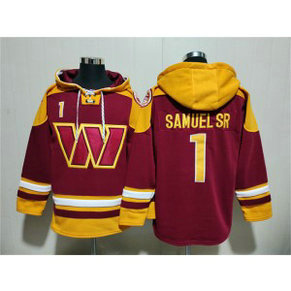 Washington Commanders 1 Deebo Samuel Sr. Burgundy Ageless Must-Have Lace-Up Pullover Hoodie
