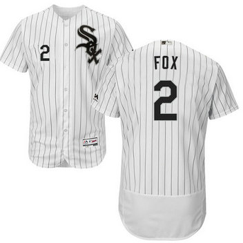 White Sox #2 Nellie Fox White(Black Strip) Flexbase Authentic Collection Stitched MLB Jersey