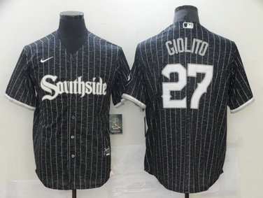 White Sox 27 Lucas Giolito Black 2021 City Connect Cool Base Jersey White Sox 27 Lucas Giolito Black 2021 City Connect Cool Base Jersey