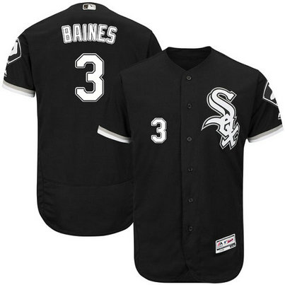 White Sox 3 Harold Baines Black Flexbase Jersey