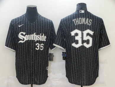 White Sox 35 Frank Thomas Black 2021 City Connect Cool Base Jersey White Sox 35 Frank Thomas Black 2021 City Connect Cool Base Jersey