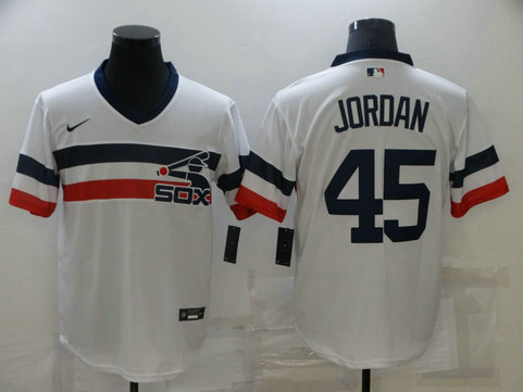White Sox 45 Jordan White Nike Throwback Cool Base Jersey White Sox 45 Jordan White Nike Throwback Cool Base Jersey