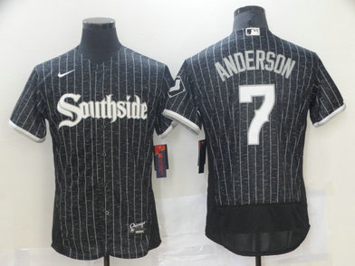 White Sox 7 Tim Anderson Black 2021 City Connect Flexbase Jersey