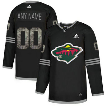 Wild Black Shadow Logo Print Men's Customized Adidas Jersey