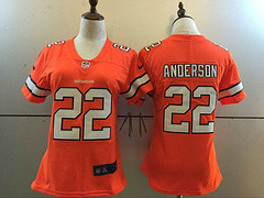 Woman Nike Broncos #22 C.J. Anderson Orange Color Rush Limited Stitched Jersey