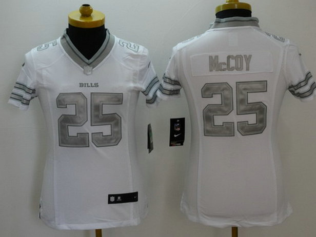 Women's Buffalo Bills #25 LeSean McCoy White Platinum NFL Nike Limited Jersey Women's Buffalo Bills #25 LeSean McCoy White Platinum NFL Nike Limited Jersey