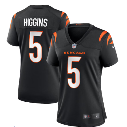 Women's Cincinnati Bengals Tee Higgins Nike Black Jersey
