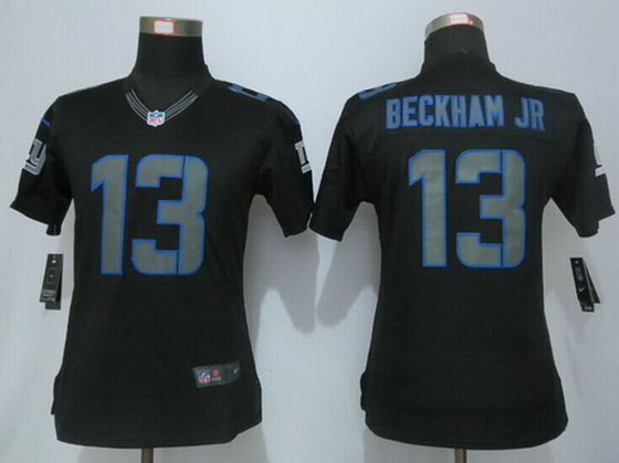 Women's New York Giants #13 Odell Beckham Jr Black Impact NFL Nike Limited Jersey