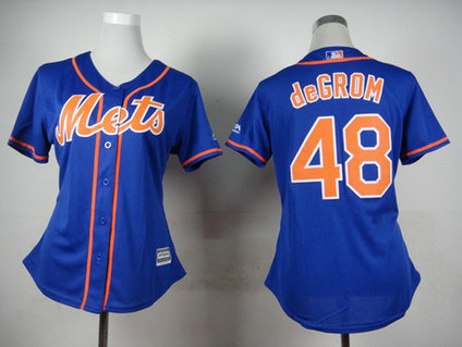 Women's New York Mets #48 Jacob deGrom Blue Jersey