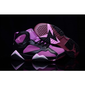 Women Air Jordan 7 GS Black Fuchsia Glow_Mulberry Shoes