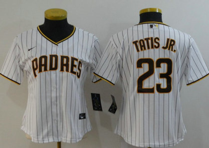 Women MLB Nike San Diego Padres #23 Fernando Tatis Jr. White Cool Base Jersey