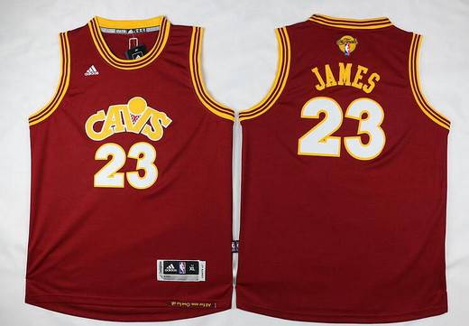 Youth Cleveland Cavaliers #23 LeBron James Red Throwback 2016 The NBA Finals Patch Jersey