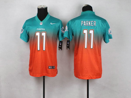 Youth Miami Dolphins #11 DeVante Parker Nike Green-Orange Fadeaway Jersey