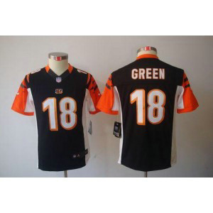 Youth Nike Cincinnati Bengals 18 A.J. Green Black NFL Limited Jersey