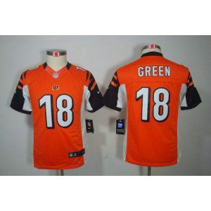 Youth Nike Cincinnati Bengals 18 A.J. Green Orange NFL Limited Jersey